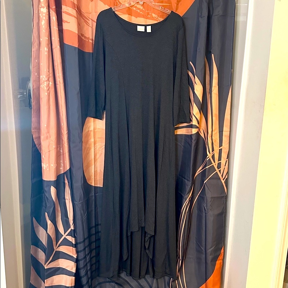 Chico Hi Low Black Long Sleeve Dress